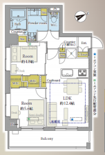 渋谷区富ヶ谷、マンションの間取り画像です
