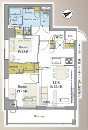 渋谷区富ヶ谷、マンションの間取り画像です