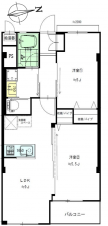 渋谷区代々木、マンションの間取り画像です