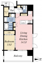 渋谷区宇田川町、マンションの間取り画像です