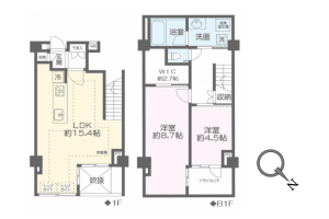渋谷区本町、マンションの間取り画像です