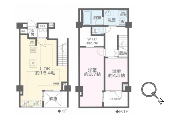 渋谷区本町、マンションの間取り画像です