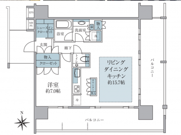 渋谷区宇田川町、マンションの間取り画像です