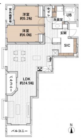 世田谷区、マンションの間取り画像です