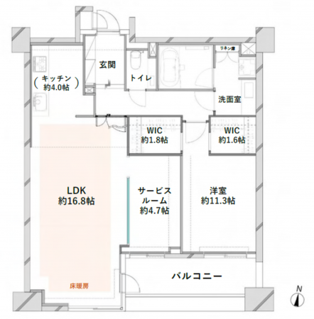 世田谷区、マンションの間取り画像です