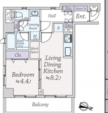 渋谷区松濤、マンションの間取り画像です