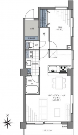 渋谷区上原、マンションの間取り画像です