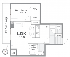 渋谷区幡ヶ谷、マンションの間取り画像です