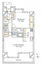 渋谷区代々木、マンションの間取り画像です