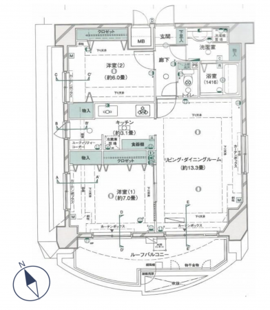 渋谷区本町、マンションの間取り画像です