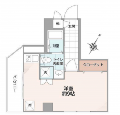 渋谷区東、マンションの間取り画像です