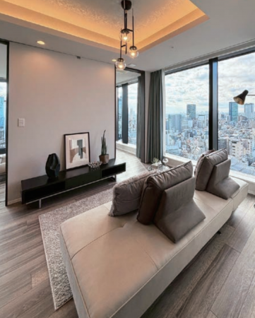 渋谷区宇田川町、マンションの居間画像です