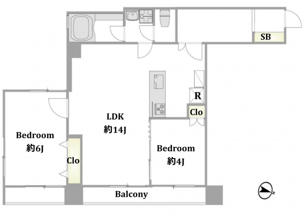 渋谷区富ヶ谷、マンションの間取り画像です