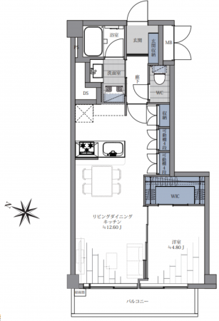 渋谷区桜丘町、マンションの間取り画像です