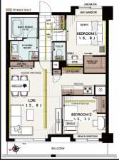 渋谷区円山町、マンションの間取り画像です