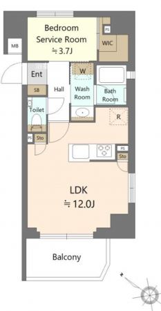 渋谷区桜丘町、マンションの間取り画像です