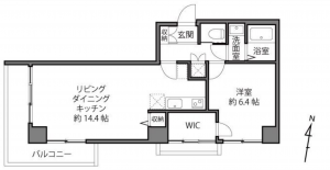 目黒区下目黒、マンションの間取り画像です
