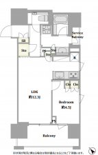 目黒区下目黒、マンションの間取り画像です