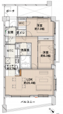 渋谷区富ヶ谷、マンションの間取り画像です