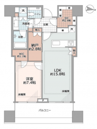 渋谷区宇田川町、マンションの間取り画像です