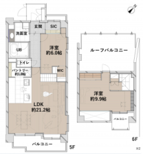 渋谷区東、マンションの間取り画像です