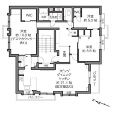 渋谷区上原、マンションの間取り画像です