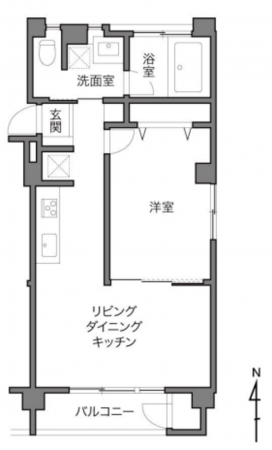 目黒区東山、マンションの間取り画像です
