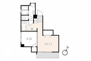 渋谷区恵比寿南、マンションの間取り画像です