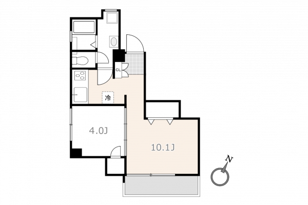渋谷区恵比寿南、マンションの間取り画像です