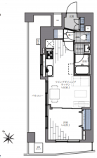 渋谷区代々木、マンションの間取り画像です