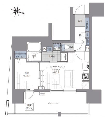 渋谷区神泉町、マンションの間取り画像です
