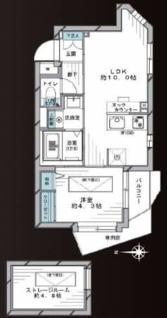 渋谷区元代々木町、マンションの間取り画像です