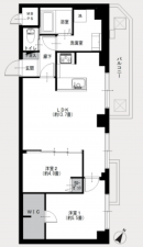 渋谷区富ヶ谷、マンションの間取り画像です