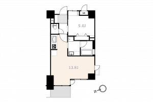 渋谷区円山町、マンションの間取り画像です
