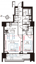 渋谷区南平台町、マンションの間取り画像です