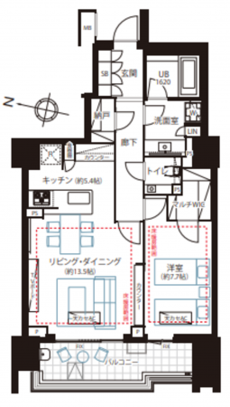 渋谷区南平台町、マンションの間取り画像です