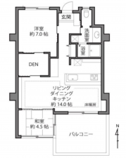 目黒区中目黒、マンションの間取り画像です