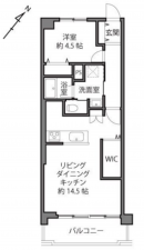 目黒区青葉台、マンションの間取り画像です