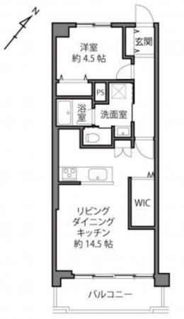 目黒区青葉台、マンションの間取り画像です