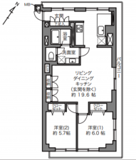 渋谷区渋谷、マンションの間取り画像です