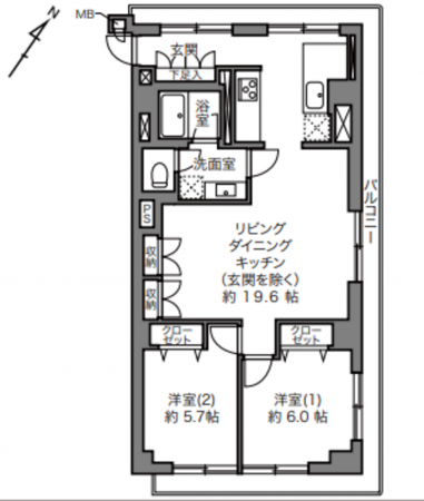 渋谷区渋谷、マンションの間取り画像です