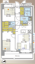 渋谷区円山町、マンションの間取り画像です
