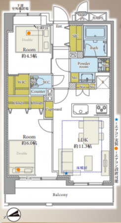 渋谷区円山町、マンションの間取り画像です