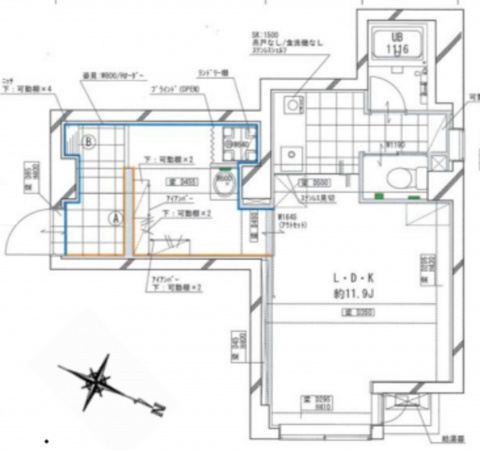 渋谷区渋谷、マンションの間取り画像です