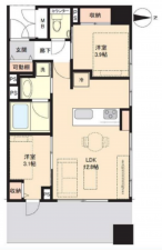 渋谷区恵比寿南、マンションの間取り画像です