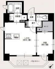 目黒区上目黒、マンションの間取り画像です