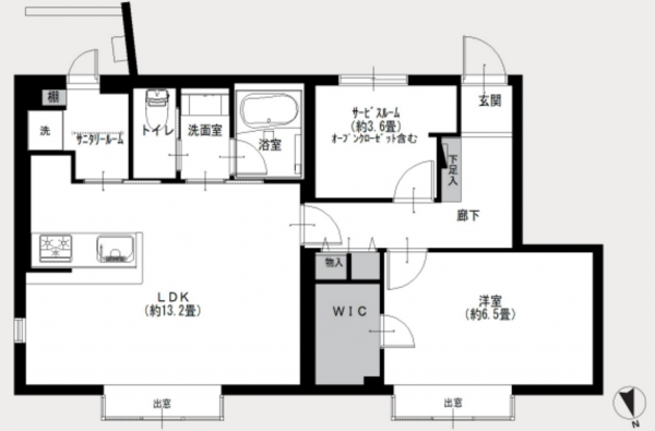 渋谷区上原、マンションの間取り画像です