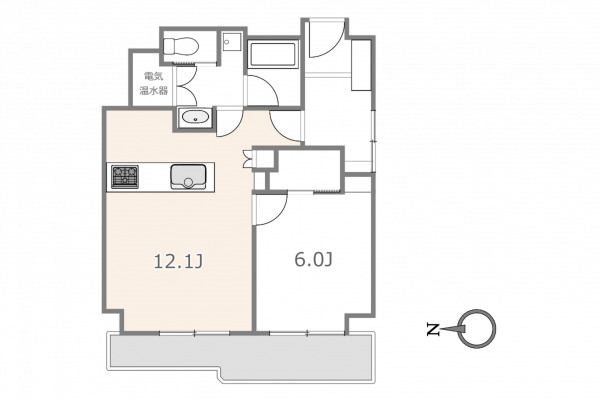 渋谷区恵比寿西、マンションの間取り画像です