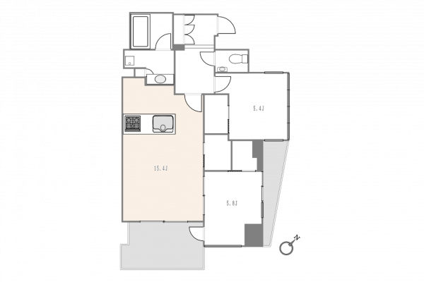 渋谷区宇田川町、マンションの間取り画像です