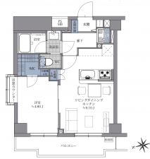 渋谷区桜丘町、マンションの間取り画像です
